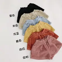 Новинка из мультфильма «Холодное сердце» ; вельветовые Шорты Осенняя мода шорты для девочек От 2 до 7 лет HW311