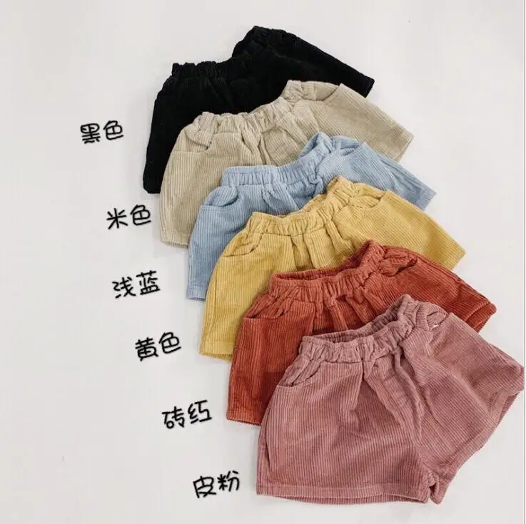 

2019 new wholesale girls corduroy shorts autumn fashion girls shorts 2-7t HW311
