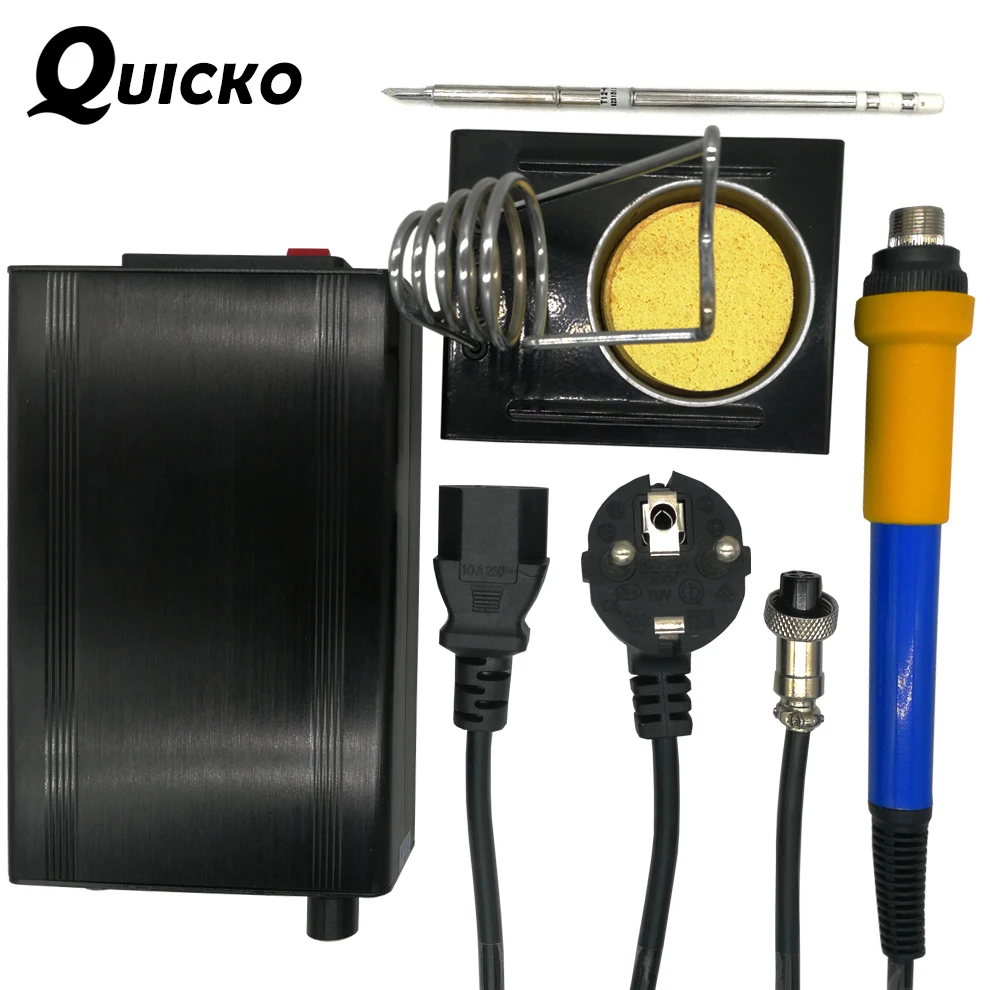 QUICKO Новый OLED T12 Цифровой паяльник регулятор температуры 108 ВТ с европейской