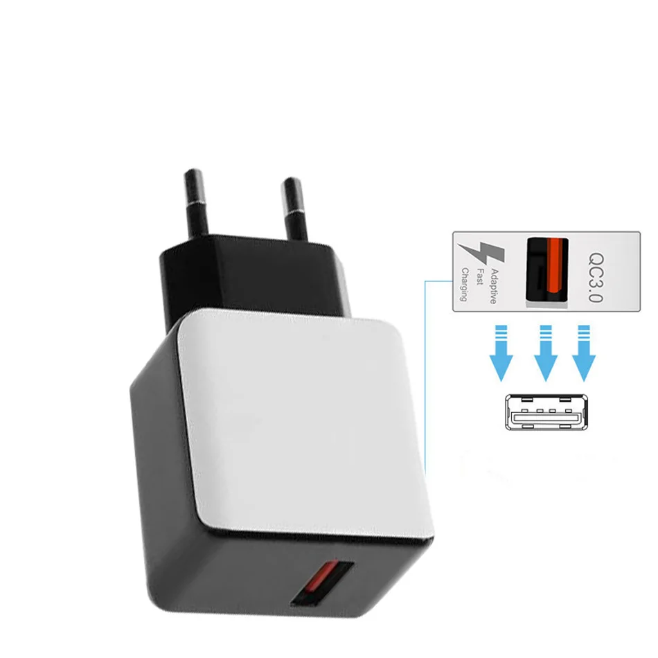 Fiuzd 18W Quick Charger for Samsung Galaxy s9 s10+ s8 7 Fast QC 3.0 Charger for iPhone X 8 7 6s USB Charger for huaweiMAX mate 20 pro lite3
