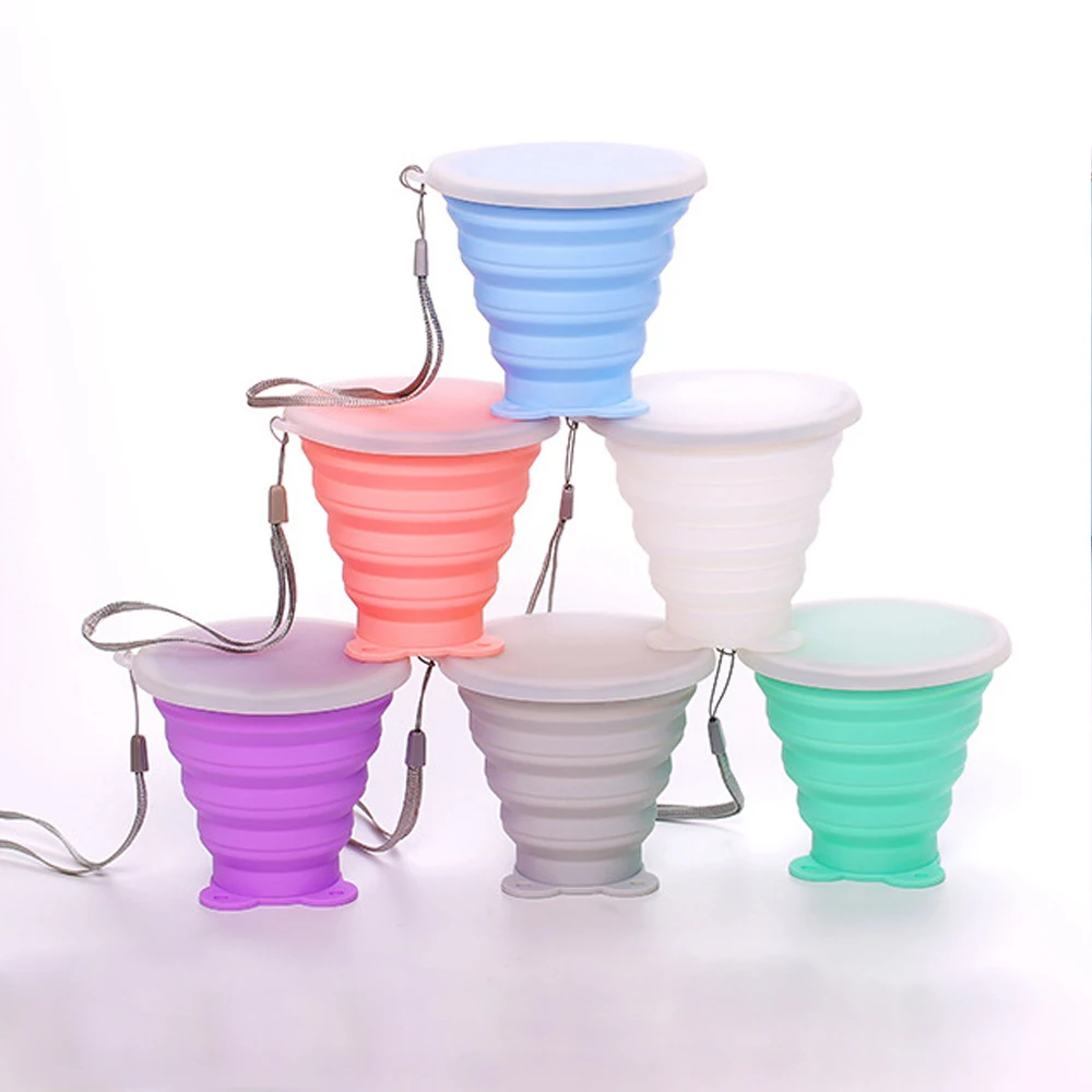 

Silicone Collapsible Travel Cup Folding Camping Expandable Drinking Collapsible Cup Durable Flexible Reusable Sports Bottles
