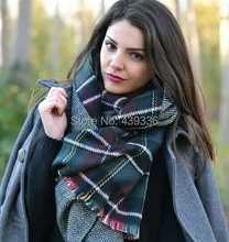 Fashion Lady Women Blanket Oversized Tartan Scarf