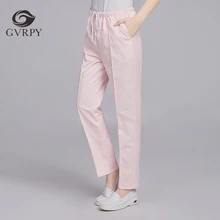 Штаны для медсестры рабочие штаны Летние износостойкие дышащии эластичные для талии дамские больничные салоны красоты аптеки Комбинезоны тонкие штаны