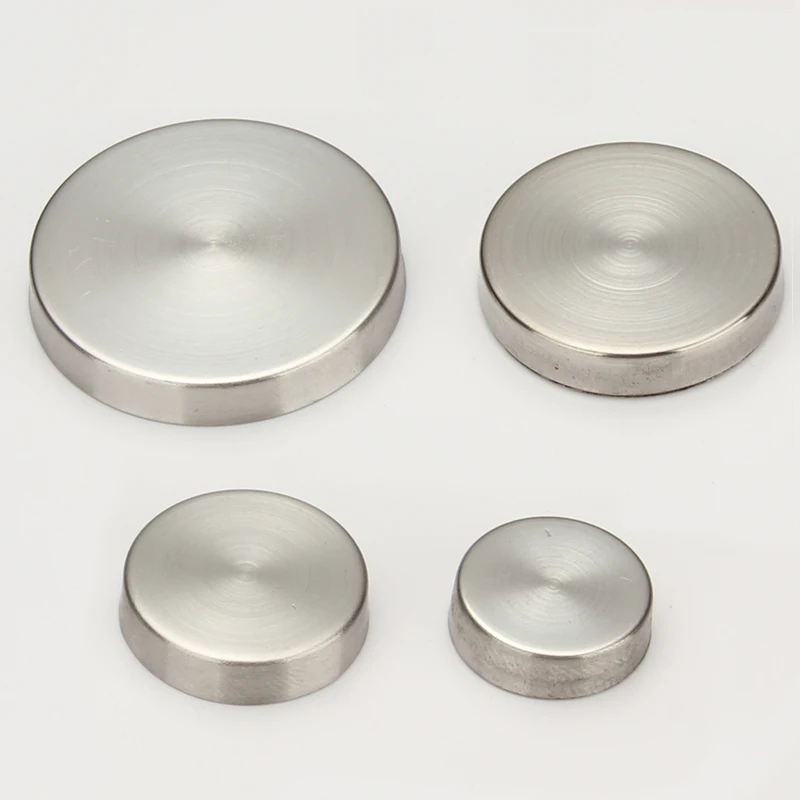 4Pcs 16Mm/19Mm/22Mm/25Mm/30Mm/40Mm Advertising Standoff Covers Stainless Steel 304 Flat Decorative Caps Cover Furniture Hardware 2