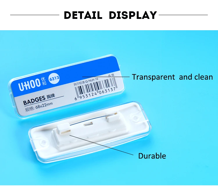4 шт./лот UHOO Водонепроницаемый ABS прямоугольник булавка значок ценник Имя тег Рабочая табличка для банка, отеля, школы, работы
