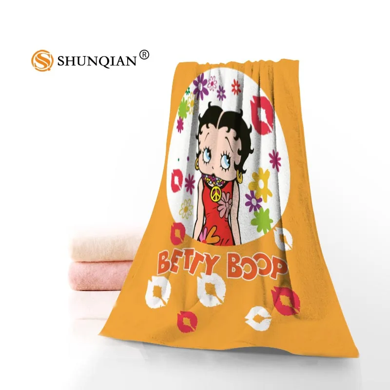 Betty Boop микрофибры Ткань современный Уход за кожей лица Полотенца/Для ванной Полотенца Размер 35 x75cm, 70x140 см Поддержка пользовательские Дизайн - Цвет: Бургундия