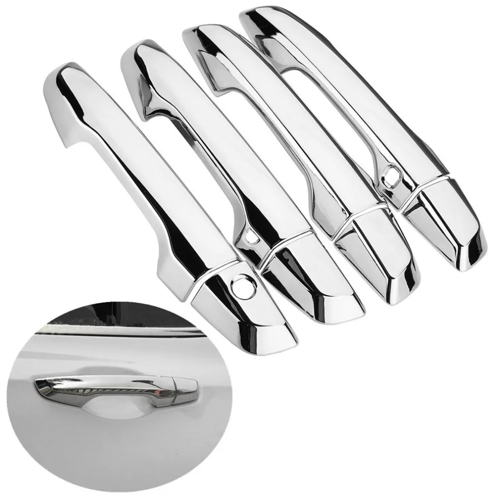 4 Pieces Triple Chrome Side Door Handle Cover Trims Weather Proof