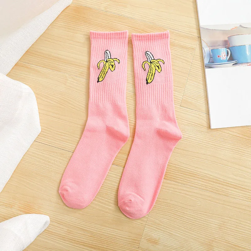 Korean style fashion Harajuku street hip hop socks unisex funny men's socks happy skateboard cactus banana ladies socks - Цвет: C11