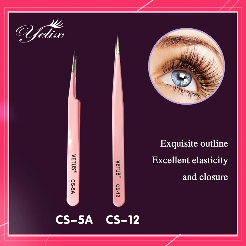 

Professional CS12&5A Eyelashes Tweezers for Eyelash Extension Individual Lashes Tweezer Lash Pincet Curvex Ferramenta