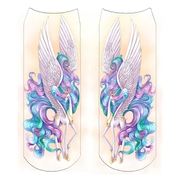 

Unicorn color digital print socks women 2018