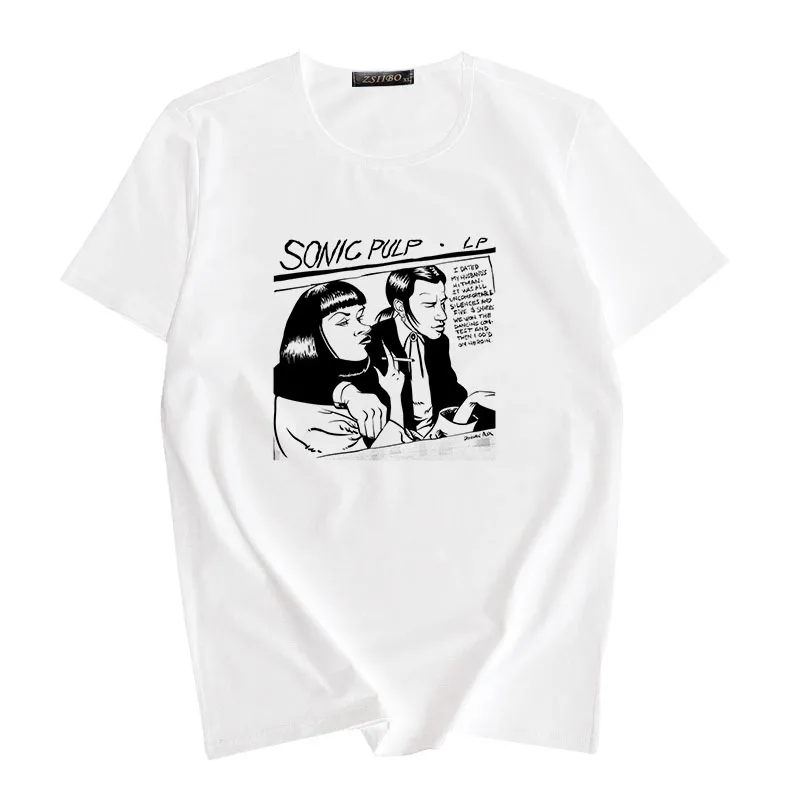 Женская Винтажная Футболка Sonic Youth Повседневная футболка с короткими рукавами и