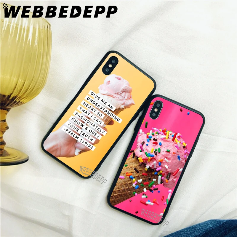 WEBBEDEPP мягкий чехол с изображением мороженого Макарон и торта для iPhone 5 5S 6 6S 7 8 Plus X XS