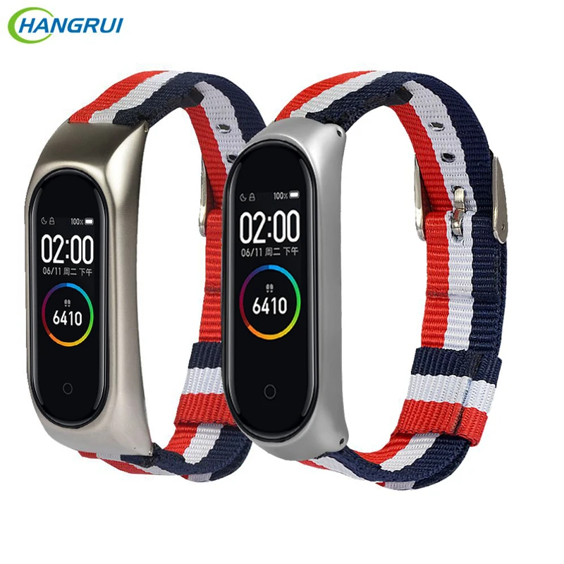 

Hangrui Nylon Canvas Replacement Strap For Xiaomi Mi Band 4 Wristband Quick Release Strap Mi Band 4 Smart Watch Accessories Band