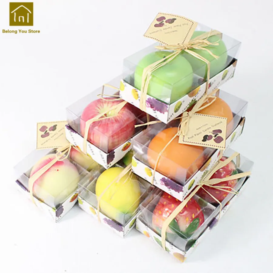 

Scented Fruit Candle Smokeless Creative Bougies Et Chandelles Christmas Decorative Candles Wax Home Bougie Mariage JKK154