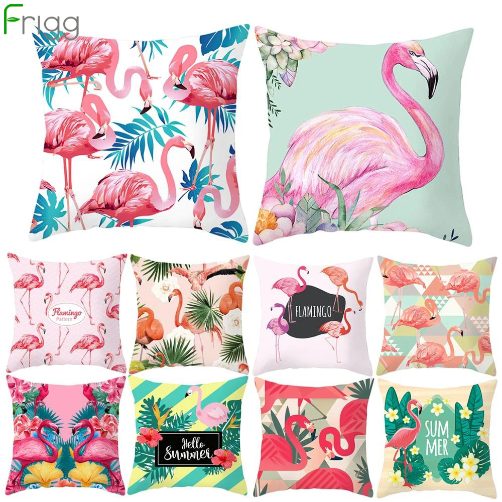 

Frigg Nordic Decoration Flamingo Cushion Cover Tropical Leaf Cushion Cover Home Decor Sofa Cover Polyester pillow case