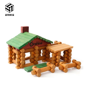 

90pcs Forest Log Suite Wooden Lincoln Room Creative Models Building Blocks Spell Early Learning Educational Toys