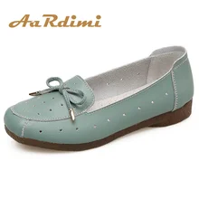 AARDIMI Лето Бабочка-узел женская обувь из натуральной кожи Женские Мокасины слипоны повседневная женская обувь Лоферы обувь для мам