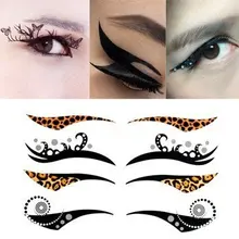 10 шт./лот теней для глаз наклейки Временные Макияж глаз наклейки кошачий глаз Макияж глаз татуировки блеск стикер occhio Тато Косметика тати