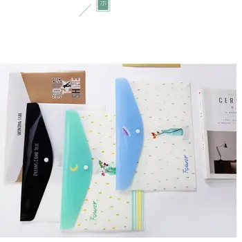 

Cute 1 Pieces A4 Clear Document Bag Paper File Folder Thick PVC Office bill Storage School Supplies Stationery Organizer