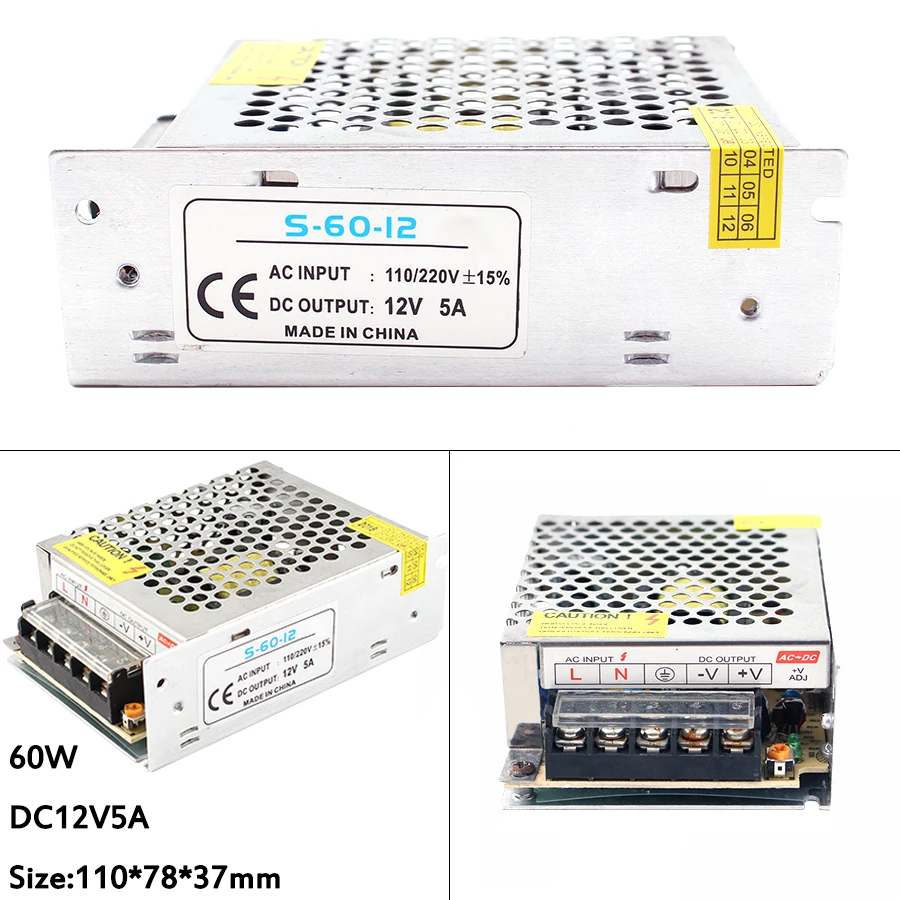 AC110V-240V 24V импульсный источник питания 5V 12 V 24V 48V Светодиодный источник питания 12 V Источник 12 V 2A 5A адаптер питания трансформатор