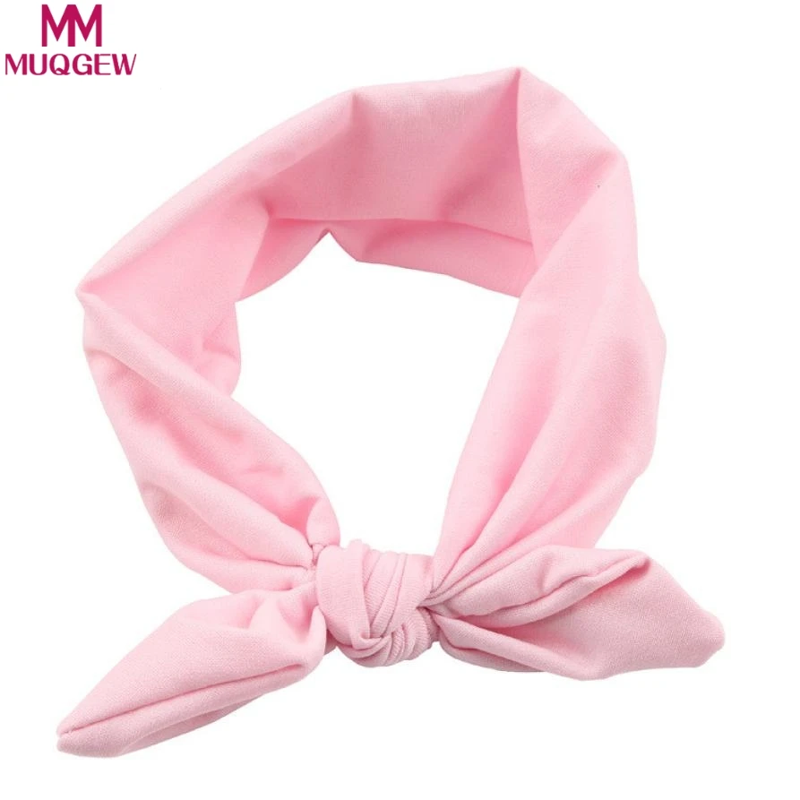 

MUQGEW Hot Baby Kids Girls Rabbit Bow Ear Hairband Headband Turban Knot Head Wraps Headwear