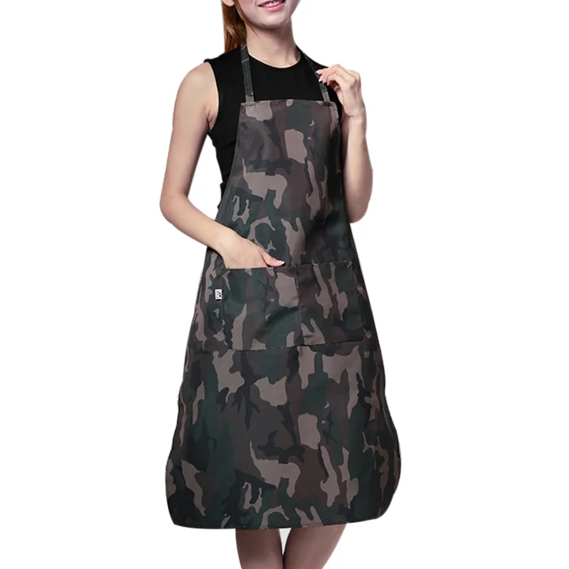 

Hot Sale Camouflage Cowboy Apron Anti-Oil Work Wear Uniform Unisex Denim Aprons Kitchen Chef Cooking Apron Food Service