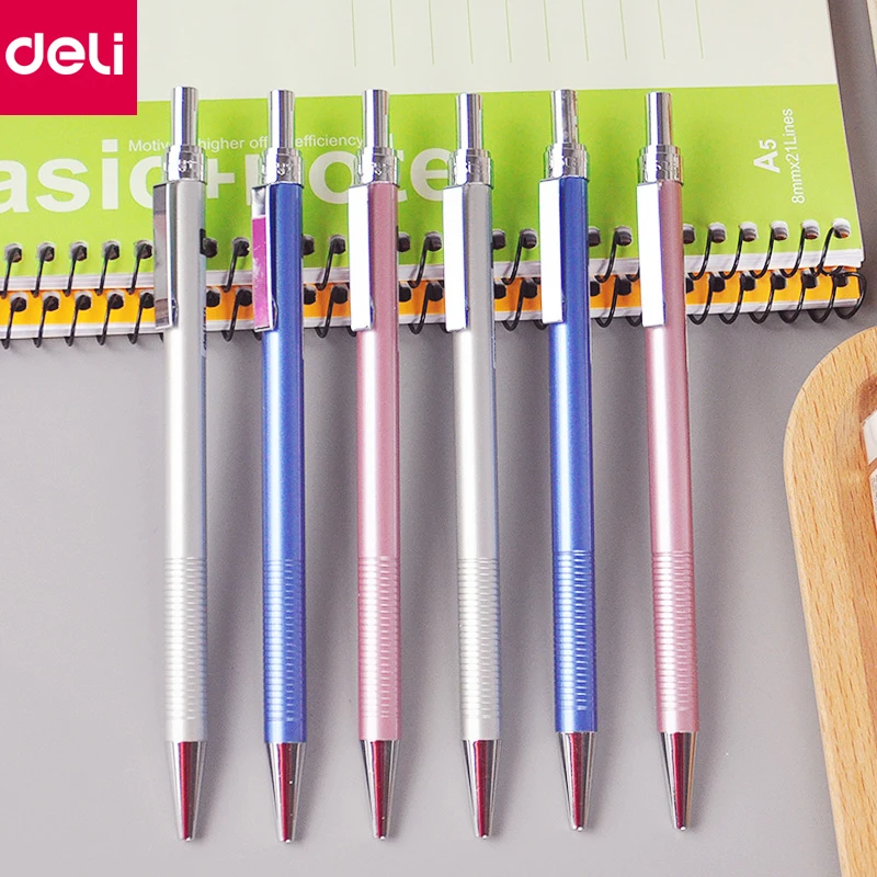 Deli Stationery 5pcs/Lot 0.5mm Metal Mechanical Pencil Automatic Pencil