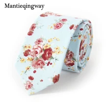 Mantieqingway Business Suits Men’s Floral Ties Neckties Gravatas Slim Vestidos Skinny Cotton Ties for Mens Wedding Accessories