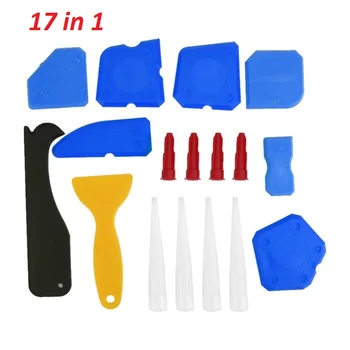 

17 In 1 Remover Caulk Finisher Sealant Smooth Scraper Grout Kit Tools Window Door Silicone Glass Cement Scraper Tool
