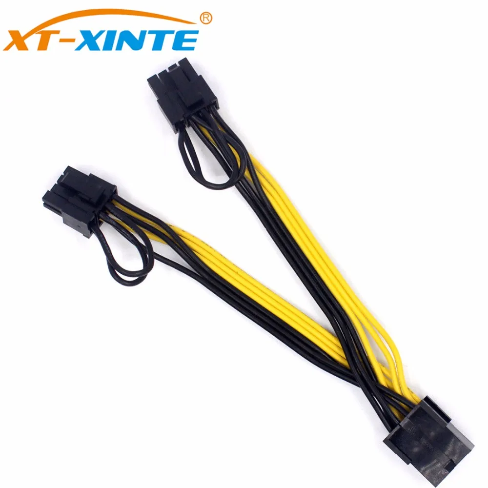 30cm PCI-E PCIE 8pin Female to 2 Port Dual 8pin 6+2p Male GPU Graphics Video Card Power Cable Cord 18AWG Wire for Mining Miner