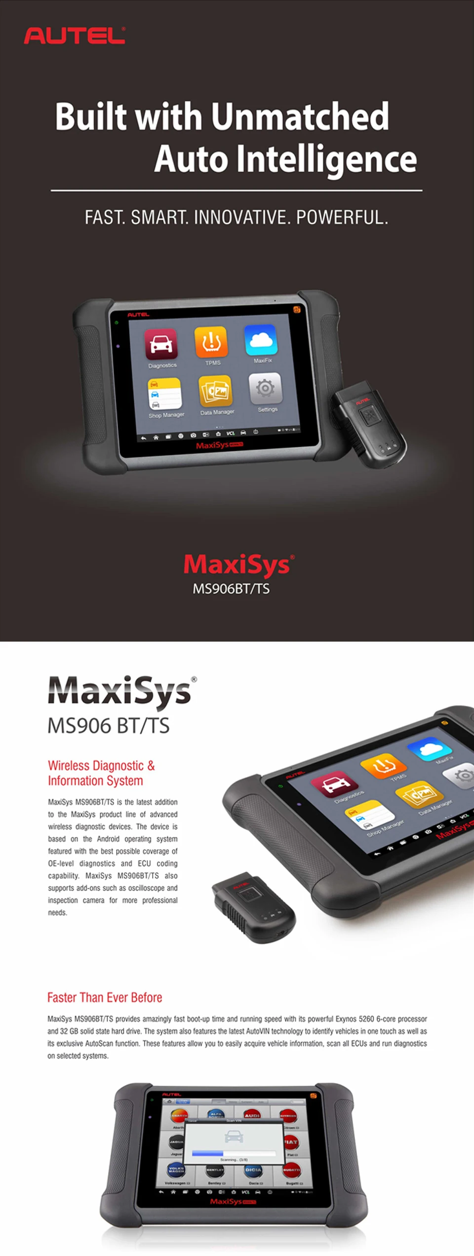 Autel MaxiSys MS906BT автомобиля OBD2 сканер автомобиля инструмент диагностики авто сканер лучше, чем Старт X431 PRO сканер Elm 327 1,5