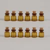 13*24*6mm 1ml Mini Amber Glass Bottles With Cork Empty Tiny Glass Vials Jars Small Wishing Bottle 100pcs 4