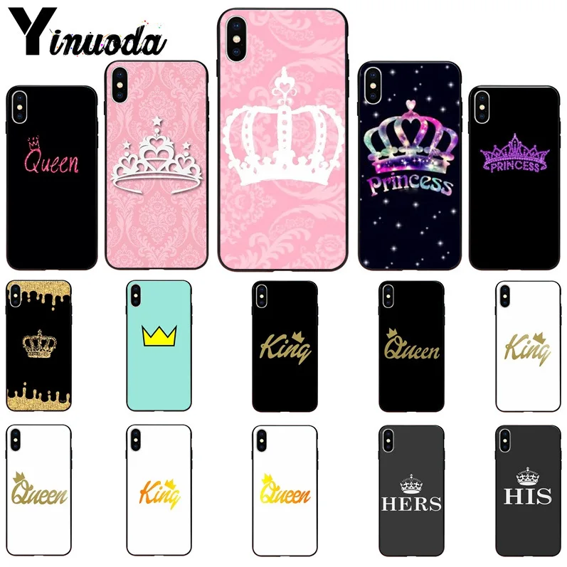 buy Yinuoda Pink PRINCESS Queen boss crown king TPU Soft Silicone Phone Case for Apple iPhone 8 7 6 6S Plus X XS MAX 5 5S SE XR