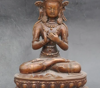

old tibet buddhism pure purple bronze White Tara Kwan-Yin GuanYin buddha statue