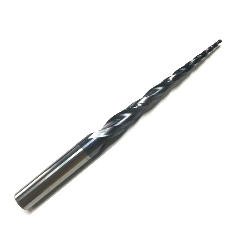 

R0.75*D8*60*100L*2F HRC55 Tungsten solid carbide Coated Tapered Ball Nose End Mills taper and cone endmills