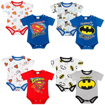 

2020 Summer Newborn Baby Girl Clothes Cartoon Baby Boy Romper Spiderman Batman Superman Unisex Baby Rompers Cartoon Clothing Set