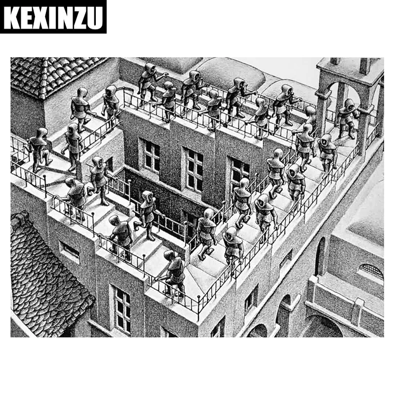 

Rooftop people,full drill diamond painting cross stitch embroidery mosaic picture of rhinestones decoration home