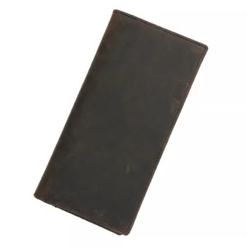 

ALAVCHNV mad horse skin simple long paragraph suit bag 2 fold the first layer of leather wallet 1008