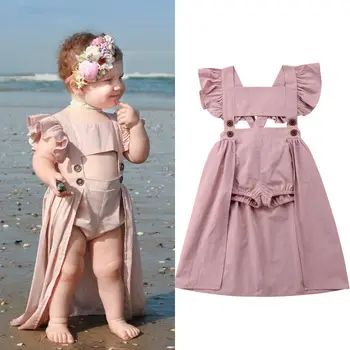 

Hot Baby Dress Newborn Baby Girls Kid Bodysuit Long Princess Backless Dress Outfits Summer 6M-5Y
