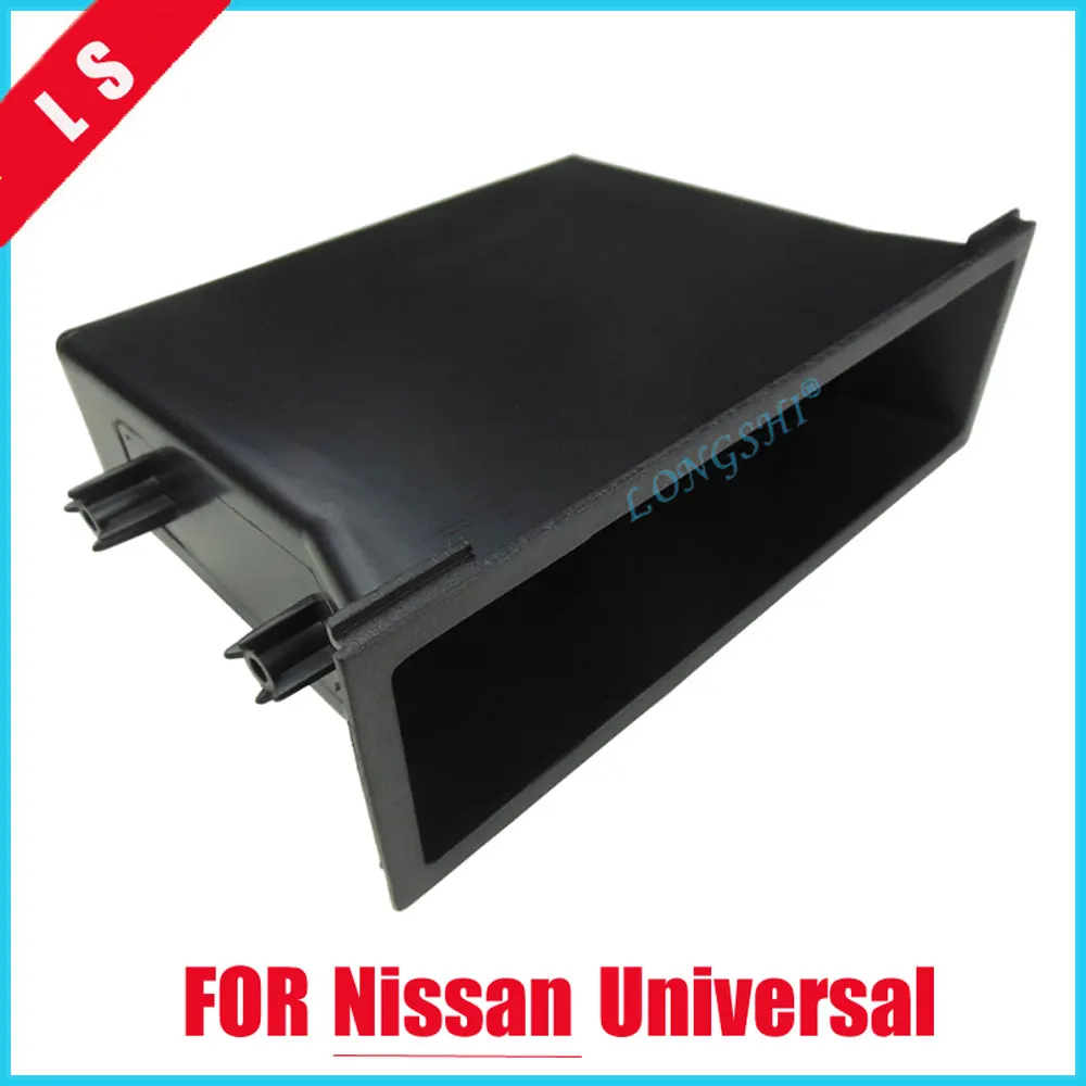 

One 1 Din For Nissan Radio Storage Pocket Car Universal Audio CD Single One Din Installation Dash Mount Trim Kit Box , 1din