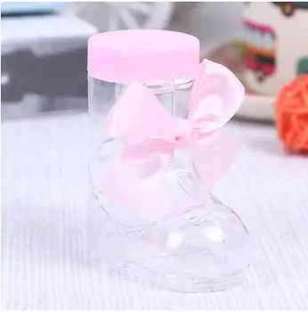 

free shipping 6.2*6*3cm CLEAR boots for boy baby shower party chocolate box 100pcs /lot , LRZX3