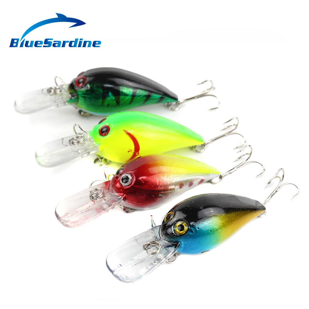 

BlueSardine 4PCS 10.6G 9.5CM Crank Bait Fishing Lures Hard Plastic Crankbaits Fishing Tackle