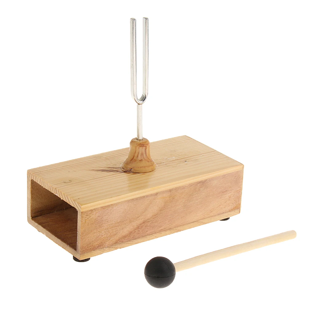 440HZ Tuning Fork + Hammer Ball + Wooden Resonant Box Diagnostic For Acoustic Instrument Set