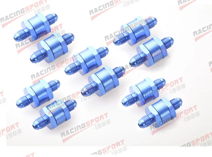 

10pcs 4AN Fuel Non Return One Way Check Valve Petrol Diesel Aluminium Alloy OWV-06-BLUE-10