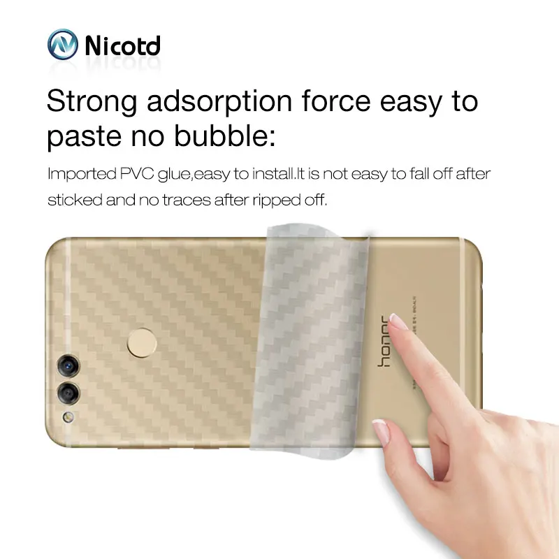 Nicotd для Huawei P30 P20 Pro P20Lite 3D защита от отпечатков пальцев из углеродного волокна