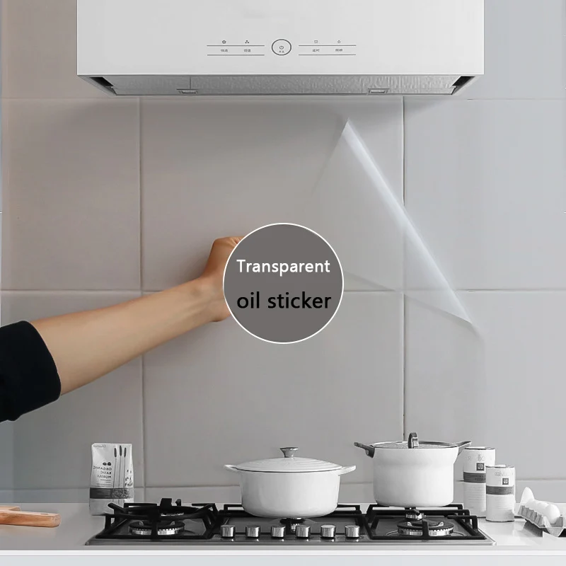 90*60Cm Pvc Transparante Olie Proof Sticker Behang Waterdichte Wand