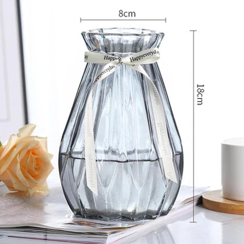 Европейская цветная стеклянная гидропонная ваза ручной работы прозрачная ваза из цветного стекла для гостиной домашние настольные вазы Декор цветами - Цвет: O
