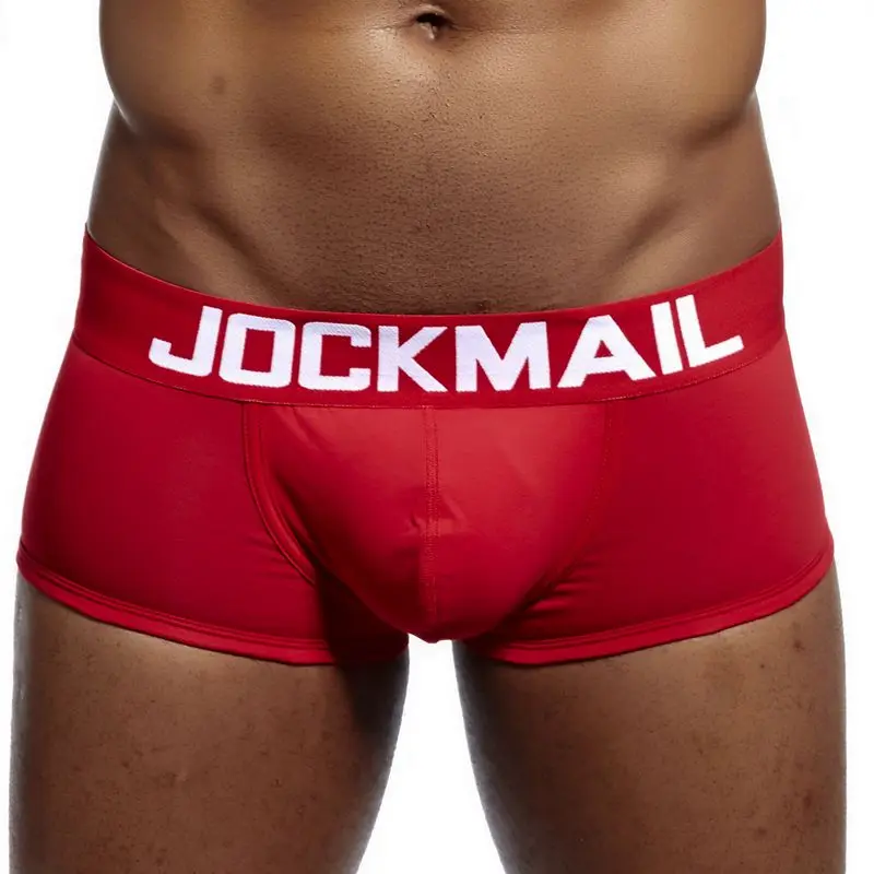 JOCKMAIL, фирменное Мужское нижнее белье, боксеры, шорты для геев, с мешочком для пениса, cueca, боксеры, calzoncillos hombre, мужские боксеры, шорты, трусы для сна - Цвет: Красный