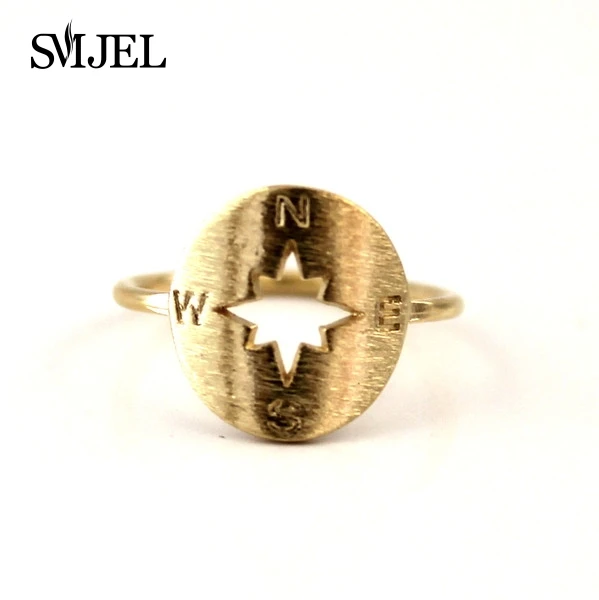 Smjel 10 قطع/lot-R111 بالجملة الشرير البوصلة المفصل خواتم للنساء إيجاد طريقك محفورة حلقة الإناث مجوهرات هدايا