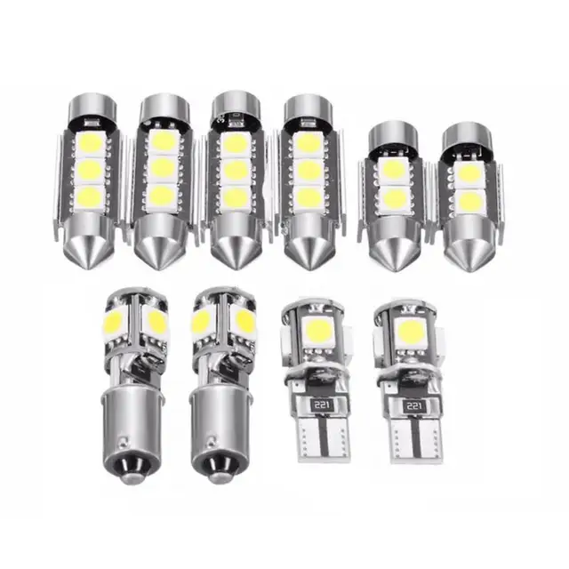 US $3.74 VODOOL10PcsSet DC 12V Car Interior Lighting LED Light Bulb Kit Replacement Vehicle Auto Reading La